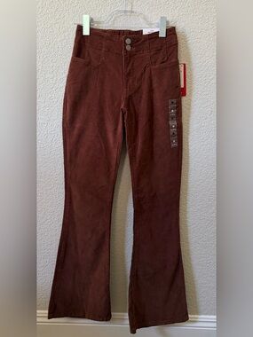 Lucky Brand Size 25/0 Reg. Stevie High Rise Corduroy Flare Pant Brown MSRP $109